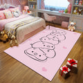 Avtoit | Unique Children Carpet in Pink and Black Animal Unicorn Cat Pig Pattern Carpet Polyester Pet Friendly Rug for Kids Room