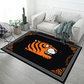 Avtoit | Kids Children's Room Rug in Black and Pink Animals Tiger Elephant Pig Print Rug Polyester Stain-Resistant Area Rug