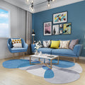 Avtoit | Novelty Living Room irregular rug in gray and blue color block print rug polyester non-slip backing area rug