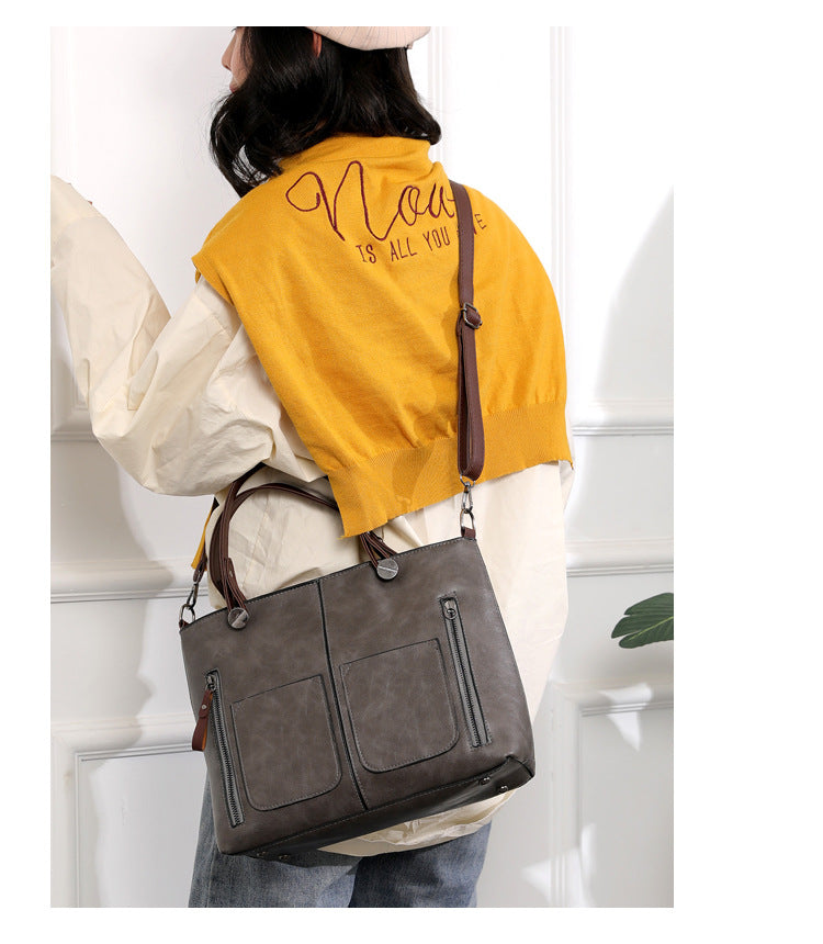 Avtoit | Vintage Leather Autumn Shoulder Bag for Women – Stylish PU Crossbody Tote