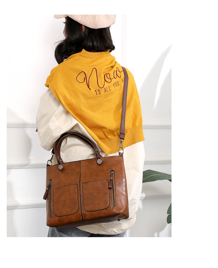 Avtoit | Vintage Leather Autumn Shoulder Bag for Women – Stylish PU Crossbody Tote