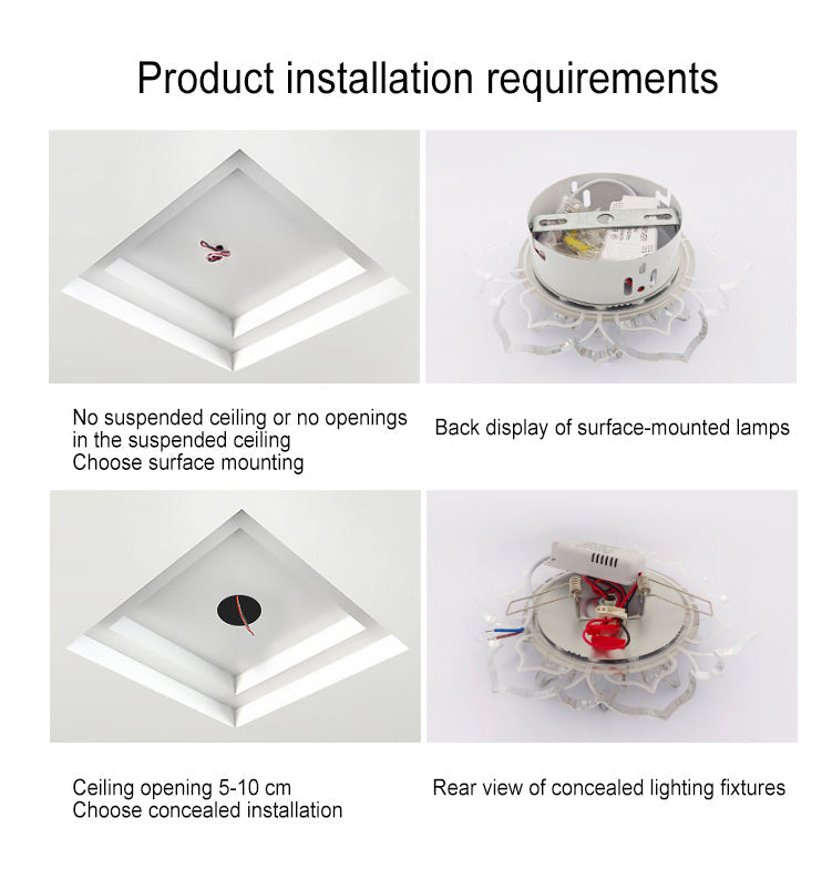 Avtoit GlowPetal | LED Crystal Ceiling Light | Flower Shaped, RGB Color Changing & Energy Efficient