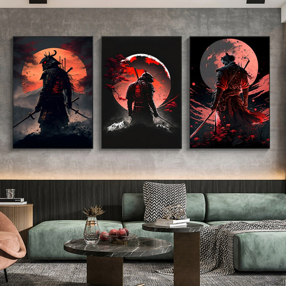Avtoit | BlossomBlade - Samurai Canvas Art with Cherry Blossoms
