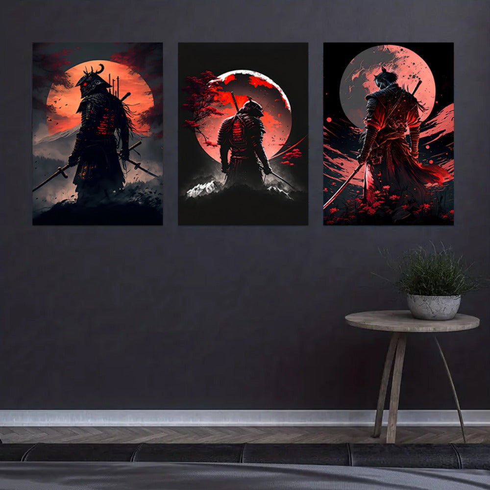 Avtoit | BlossomBlade - Samurai Canvas Art with Cherry Blossoms