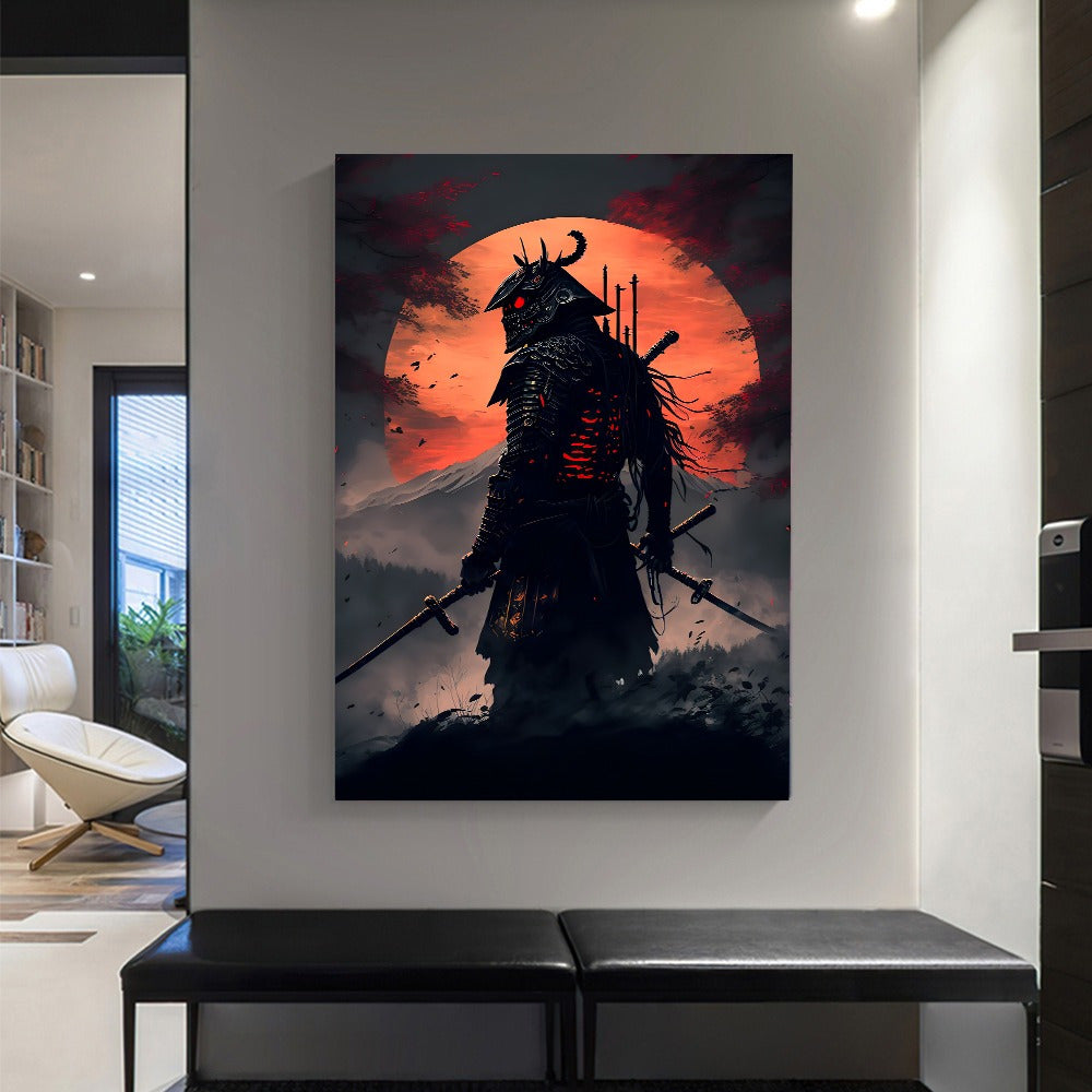 Avtoit | BlossomBlade - Samurai Canvas Art with Cherry Blossoms