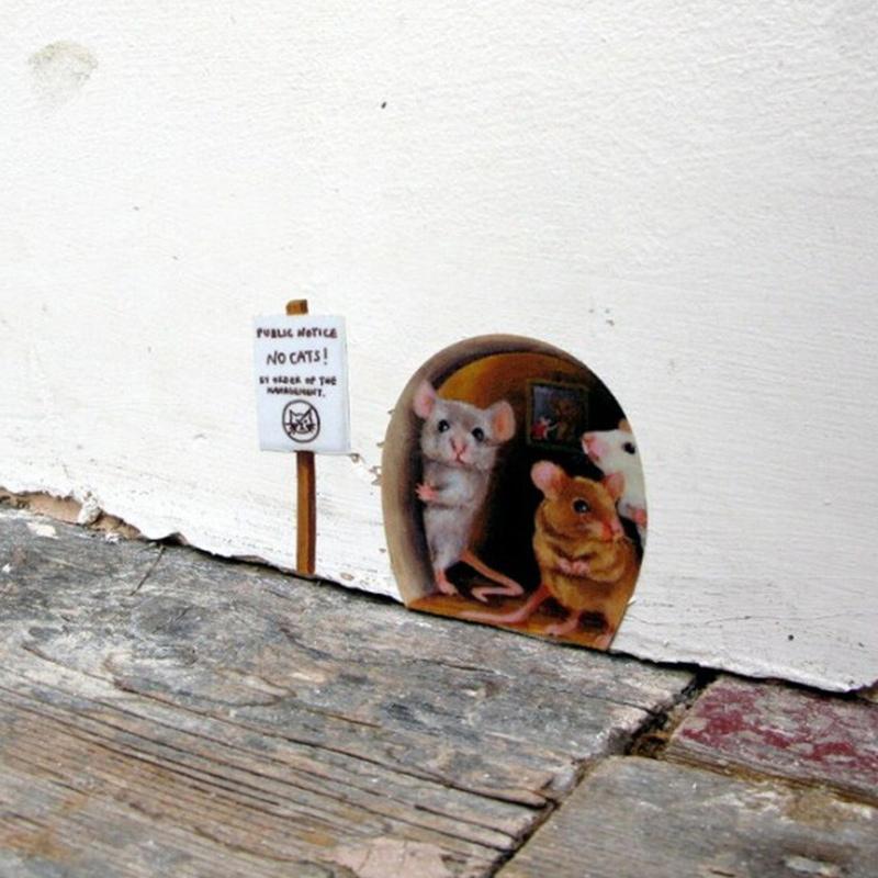 Avtoit | Realistic 3D Mouse Hole Wall Sticker