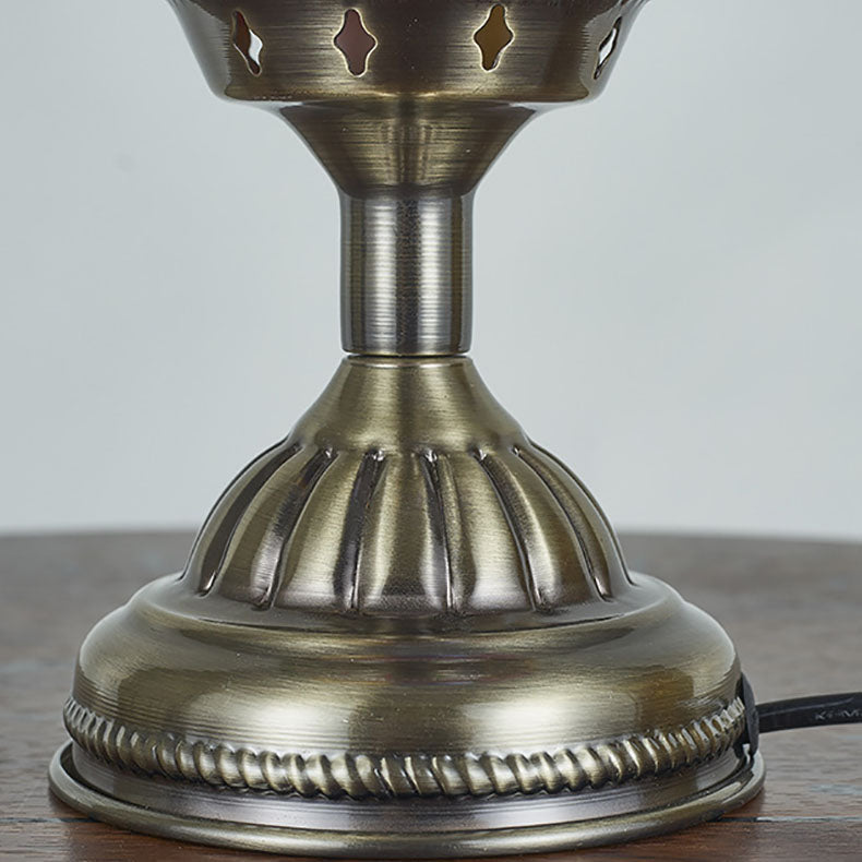 Avtoit | Traditional Tiffany romantic oval iron enameled 1-light table lamp for the bedroom