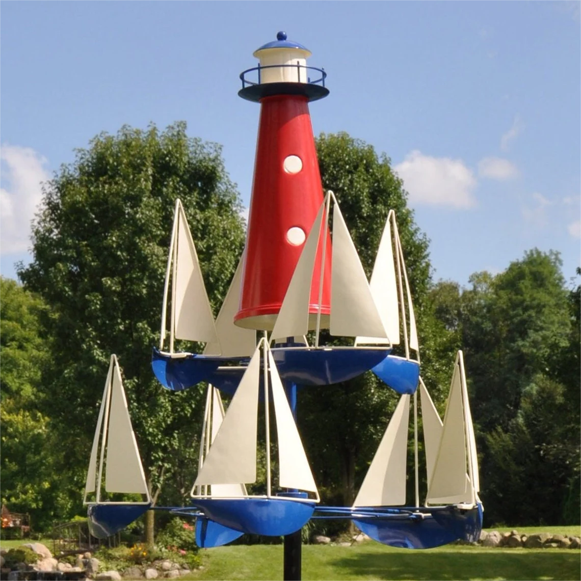 Kinetic Metal Wind Sculpture for Outdoor Garden Decor