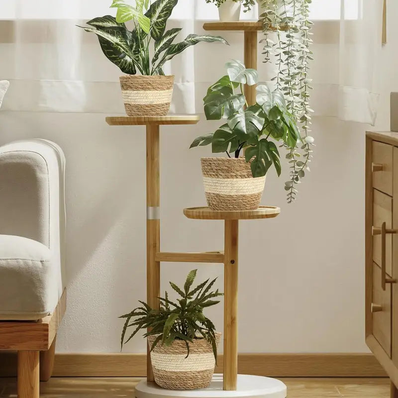 Avtoit | Decorative plant baskets made of seagrass in a set of 3 – Handwoven flower pots with foil insert