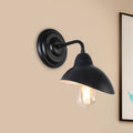 Avtoit | 1 Bulb Dome-Shaped Wall Light Stock Black Metallic Wall Lighting Ideas for the Bedroom