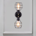Avtoit | 2 Heads Metal Wall Lighting Fixture Industrial Black Torpedo Cage Study Wall Mount Light