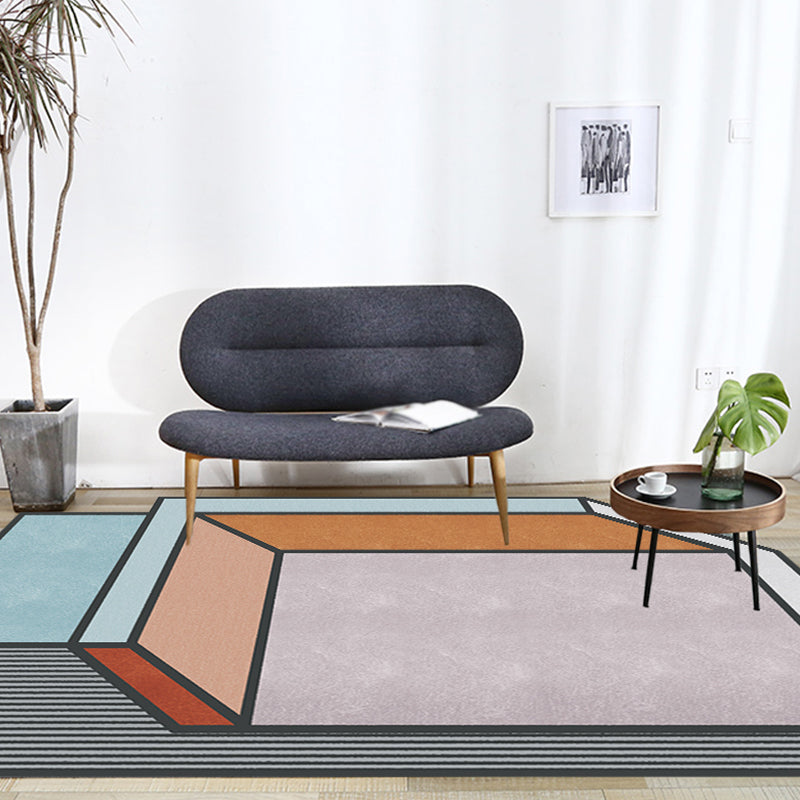 Avtoit | Novelty Living Room Irregular Rug Colorful Color Block Cube Print Rug Polyester Stain Resistant Rug