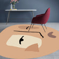 Avtoit | Brown irregular bedroom rug novelty abstract painting pattern area rug polyester pet-friendly rug