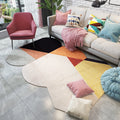 Avtoit | Green and Blue Irregular Area Rug Bedroom Novelty Color Block Pattern Area Rug Polyester Stain Resistant Carpet