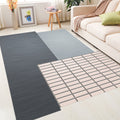 Avtoit | Novelty Living Room irregular rug in gray color block rectangular printed rug polyester pet-friendly area rug