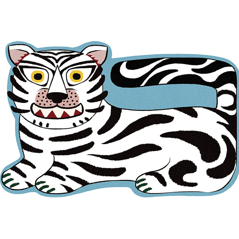 Avtoit | Stylish children's irregular rug in pink and brown animal tiger lion pattern rug polyester washable rug for the children's room