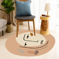 Avtoit | Modern Novelty Irregular Carpet in Brown Abstract Painting Pattern Carpet Polyester Washable Area Rug for Home Decoration