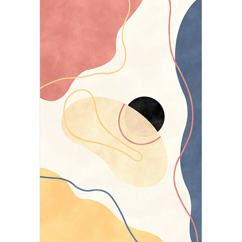 Avtoit | Beige Abstract Carpet Polyester Modern Carpet Nonslip Background Pet-Friendly Area Rug for Living Room