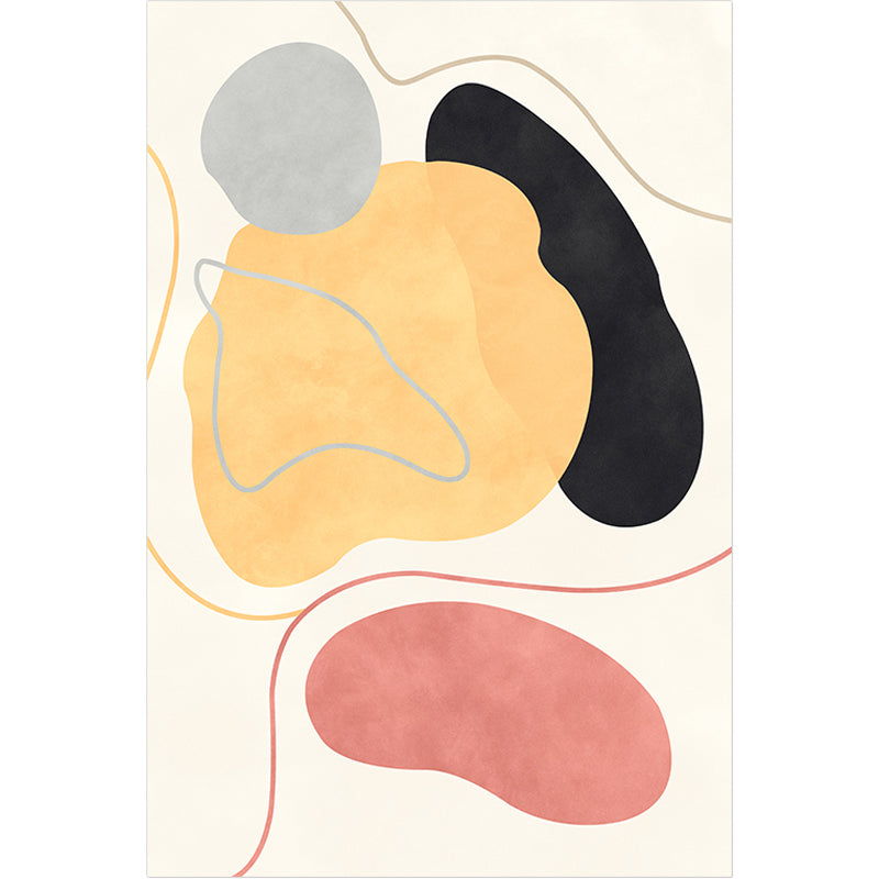 Avtoit | Beige Abstract Carpet Polyester Modern Carpet Nonslip Background Pet-Friendly Area Rug for Living Room