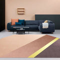Avtoit | Novelty Living Room Irregular Carpet in Brown Color Block Rectangular Print Carpet Polyester Stain Resistant Carpet