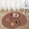 Avtoit | Brown irregular bedroom rug novelty abstract painting pattern area rug polyester anti-slip mat rug