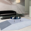 Avtoit | Gray irregular bedroom carpet novelty color block geometry pattern carpet polyester non-slip backing carpet