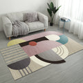 Avtoit | Casual Bedroom Irregular Rug in Gray and Ivory Color Block Print Rug Polyester Washable Area Rug