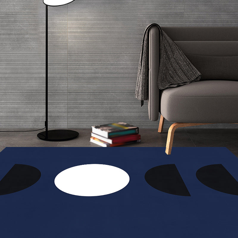 Avtoit | Black and Red Abstract Area Rug Polyester Modern Rug Washable Pet Friendly Carpet for Living Room