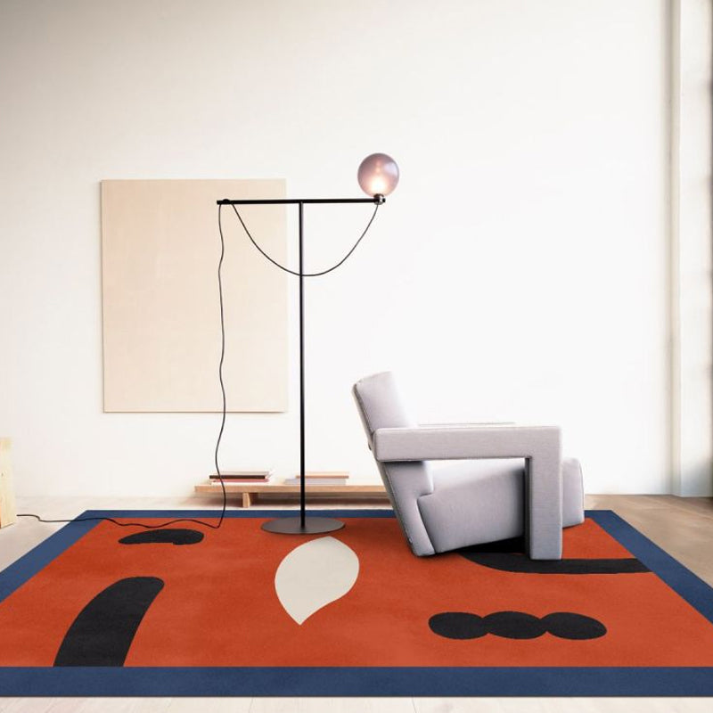 Avtoit | Contemporary Abstract Area Rug Multicolor Polyester Washable Dog and Cat Friendly Carpet for Living Room