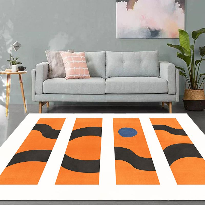 Avtoit | Contemporary Abstract Area Rug Multicolor Polyester Washable Dog and Cat Friendly Carpet for Living Room