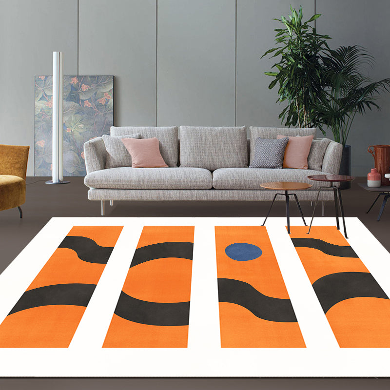 Avtoit | Contemporary Abstract Area Rug Multicolor Polyester Washable Dog and Cat Friendly Carpet for Living Room