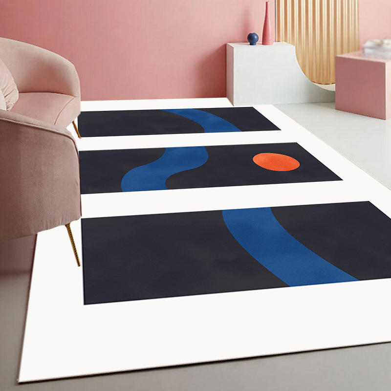 Avtoit | Contemporary Abstract Area Rug Multicolor Polyester Washable Dog and Cat Friendly Carpet for Living Room