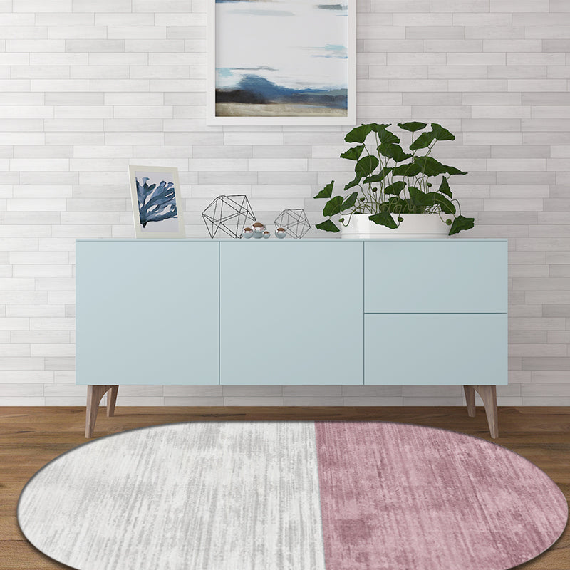 Avtoit | Novelty Living Room Carpet in Pink and Blue Color Block Print Carpet Polyester Stain Resistant Area Rug