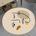 Avtoit | Ivory Irregular Bedroom Rug Novelty Abstract Painting Pattern Area Rug Polyester Stain Resistant Rug