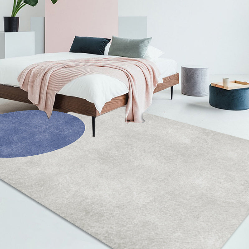 Avtoit | Novelty Living Room Irregular Carpet in Gray and Pink Color Block Circle Rectangle Print Carpet Polyester Non-Slip Carpet