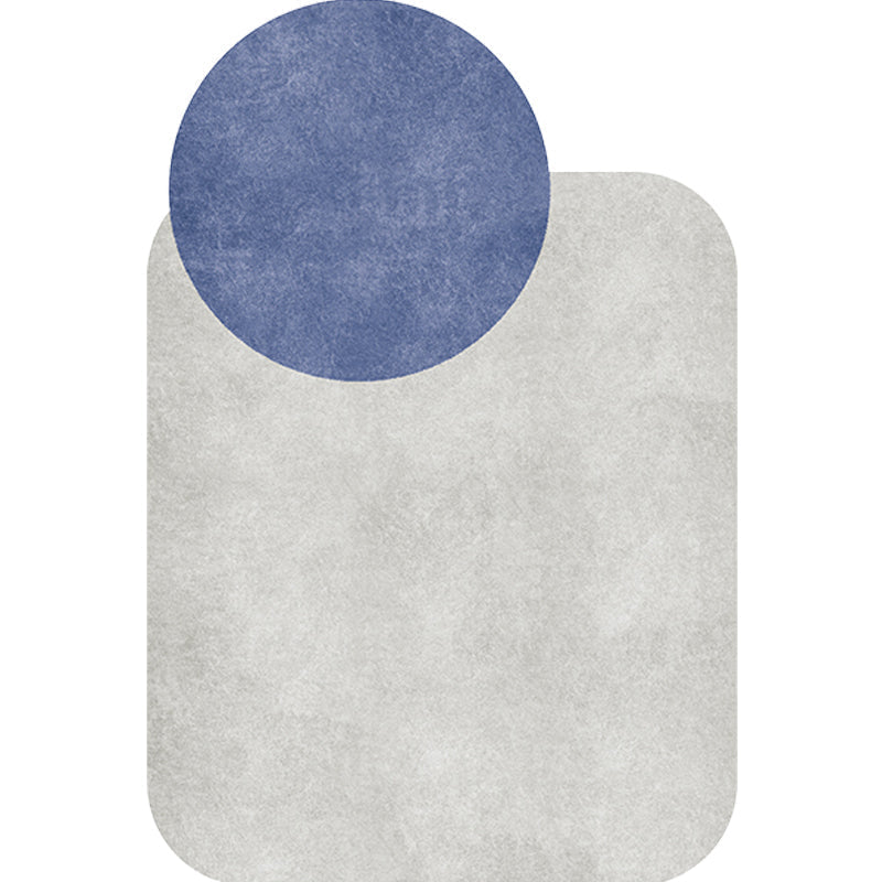 Avtoit | Novelty Living Room Irregular Carpet in Gray and Pink Color Block Circle Rectangle Print Carpet Polyester Non-Slip Carpet