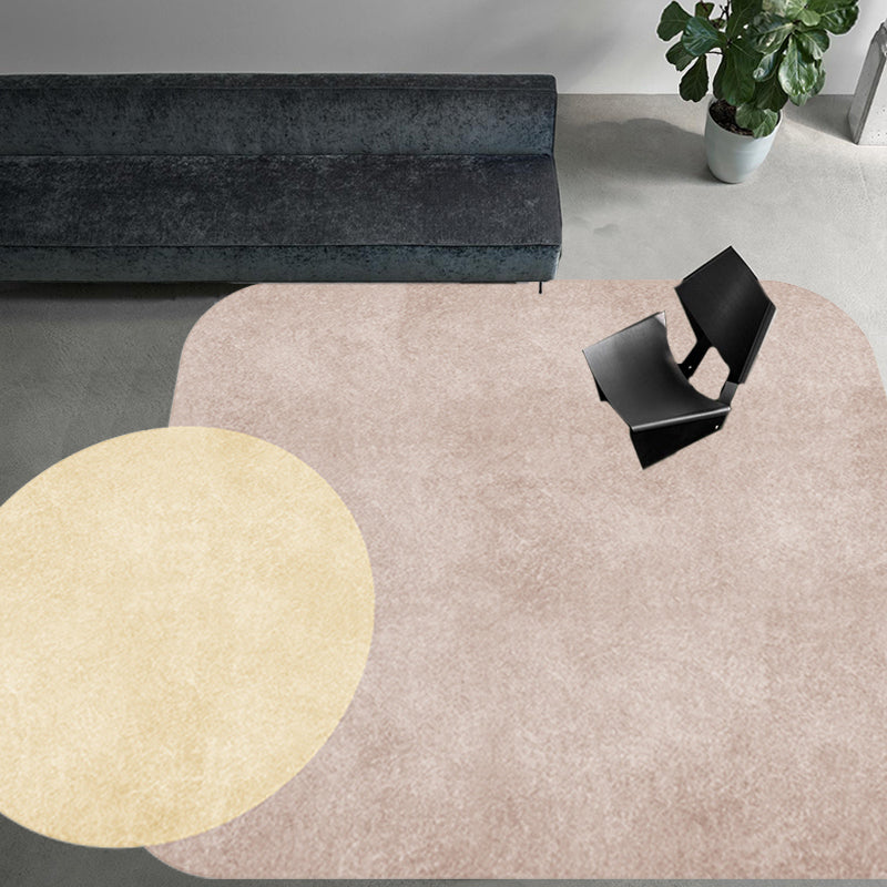 Avtoit | Novelty Living Room Irregular Carpet in Gray and Pink Color Block Circle Rectangle Print Carpet Polyester Non-Slip Carpet