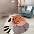 Avtoit | Simple Novelty Irregular Rug in Brown Abstract Pattern Carpet Polyester Machine Washable Area Rug for Home Decor