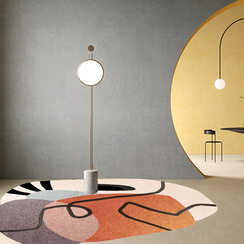 Avtoit | Simple Novelty Irregular Rug in Brown Abstract Pattern Carpet Polyester Machine Washable Area Rug for Home Decor
