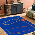 Avtoit | Nordic Modernism Carpet Blue and Yellow Abstract Carpet Pet Friendly Non-slip Rug for Bedroom