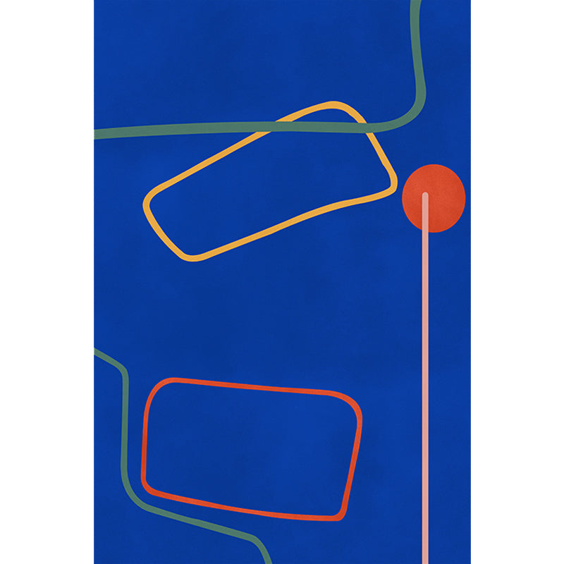Avtoit | Nordic Modernism Carpet Blue and Yellow Abstract Carpet Pet Friendly Non-slip Rug for Bedroom