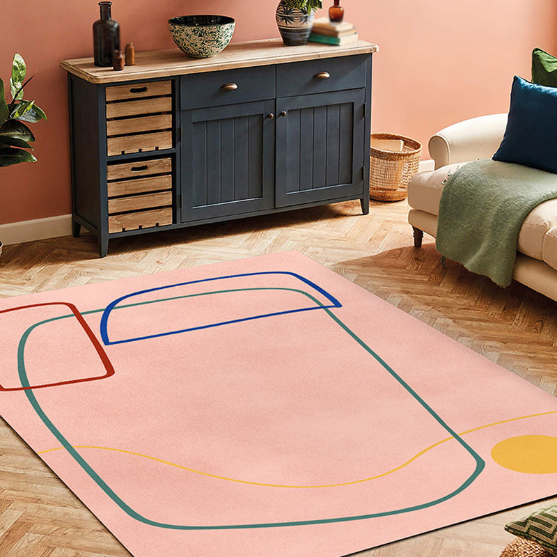 Avtoit | Nordic Modernism Carpet Blue and Yellow Abstract Carpet Pet Friendly Non-slip Rug for Bedroom