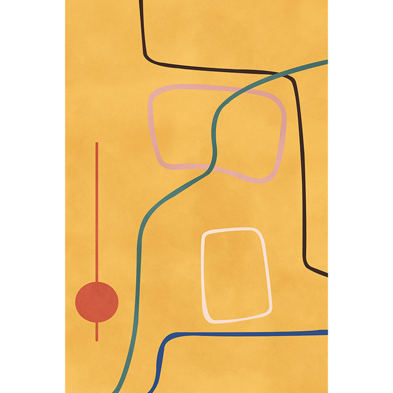 Avtoit | Nordic Modernism Carpet Blue and Yellow Abstract Carpet Pet Friendly Non-slip Rug for Bedroom