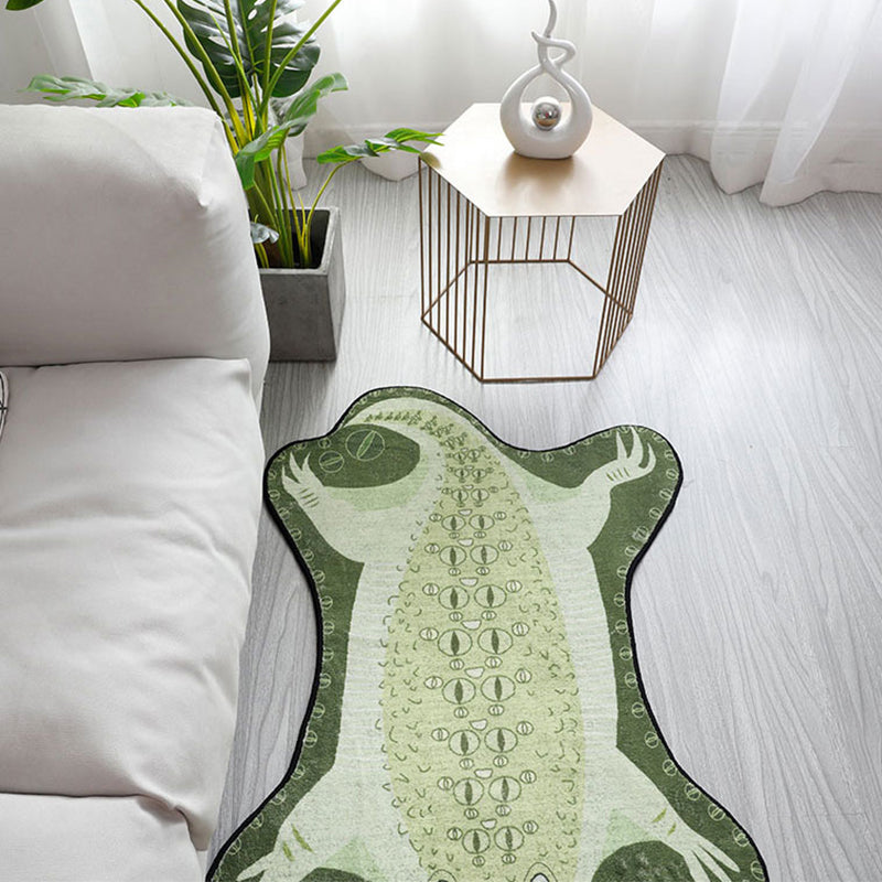 Avtoit | Green Irregular Carpet Nursery Kids Animal Crocodile Pattern Area Rug Polyester Stain Resistant Carpet