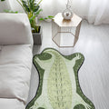 Avtoit | Green Irregular Carpet Nursery Kids Animal Crocodile Pattern Area Rug Polyester Stain Resistant Carpet