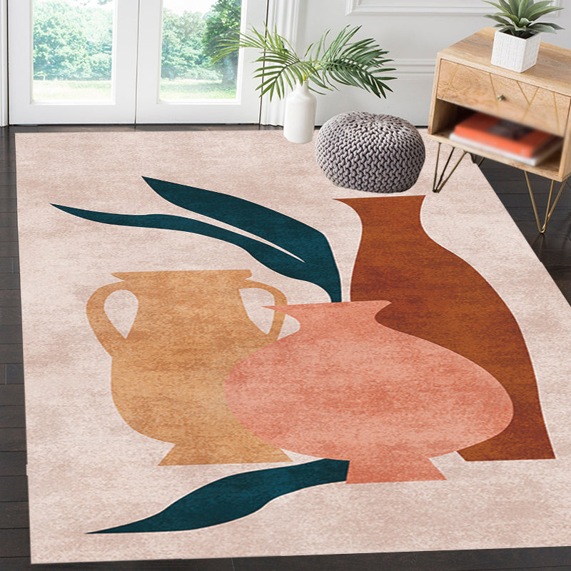 Avtoit | Novelty Character Pattern Rug Multicolored Polyester Rug Non-Slip Backing Pet-Friendly Rug for Living Room