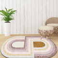 Avtoit | Pink Bedroom Carpet Novelty Color Block Pattern Area Rug Polyester Machine Washable Carpet