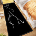 Avtoit | Novelty Abstract Rug Modern Black Polyester Rug Non-Slip Pet-Friendly Area Rug for Bedroom