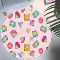 Avtoit | Pink and Purple Children's Carpet Polyester Diamond and Sock Pattern Carpet Pet Friendly Washable Non-Slip Back Rug for Decoration