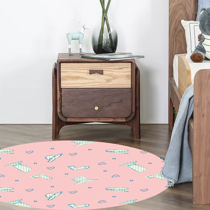 Avtoit | Pink and Purple Children's Carpet Polyester Diamond and Sock Pattern Carpet Pet Friendly Washable Non-Slip Back Rug for Decoration